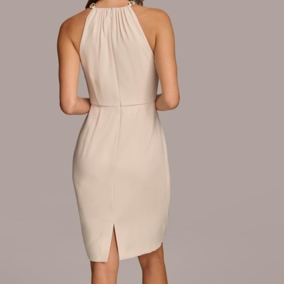 NWT Donna Karan NY Cream Halter Sleeveless Midi Dress. Size 14 - Picture 6 of 12